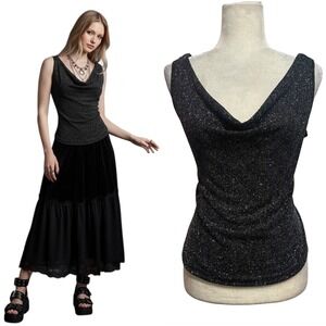 Vtg 90s Y2K Womens Sz L P Cowl Neck Tank Top Glittery Whimsygoth Fairy
Coquette